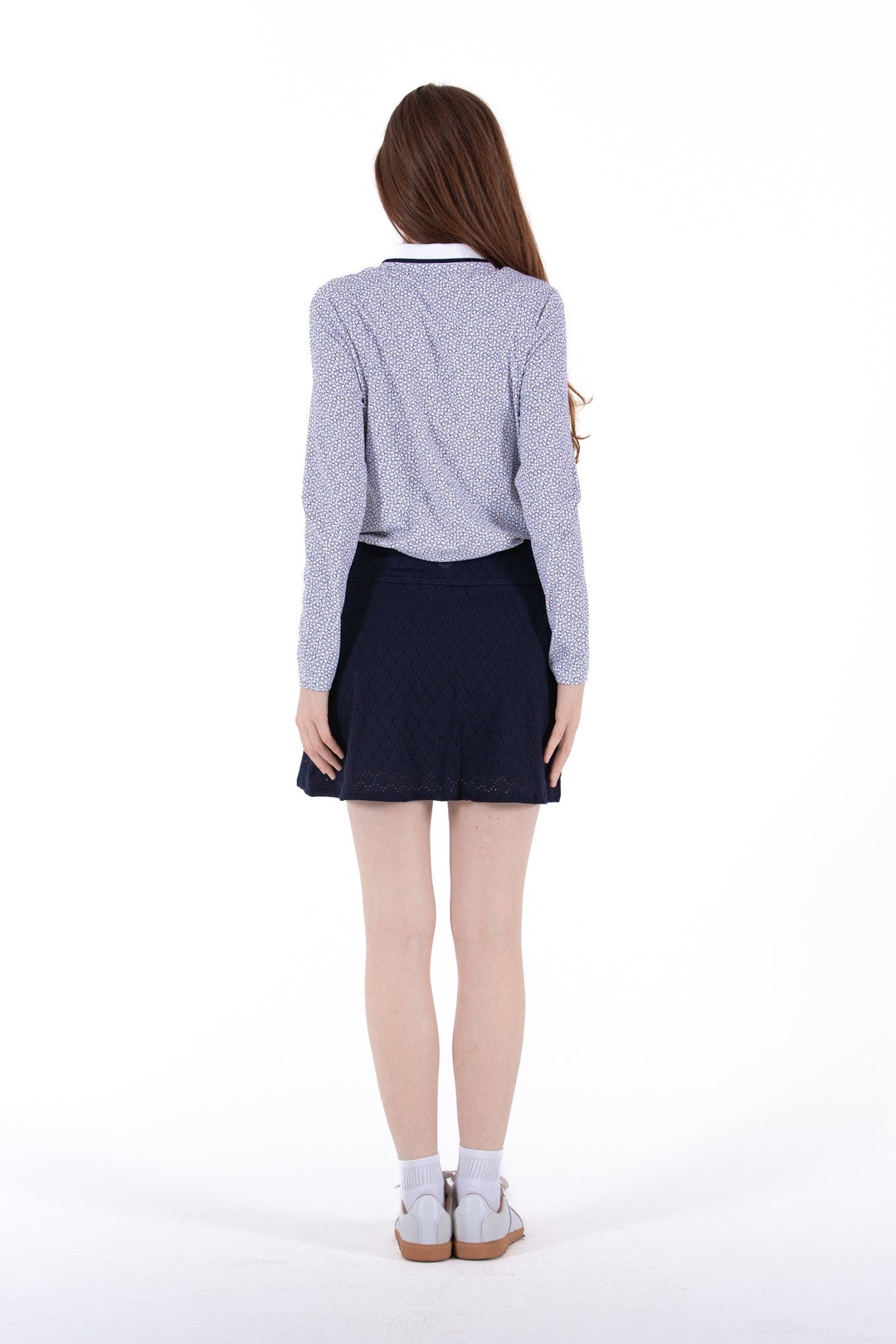 Foray Golf Navy Stretch Eyelet Skort