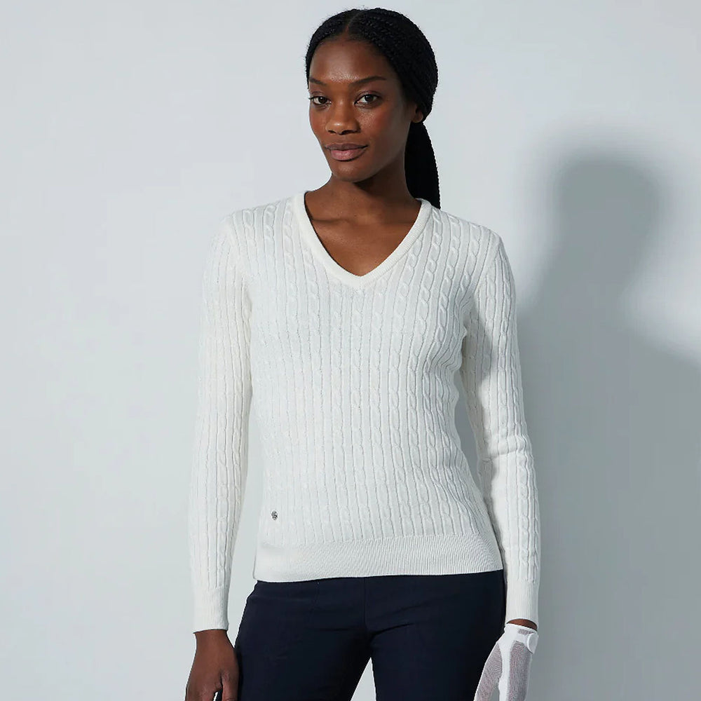 Daily Sports Madelene Cable Knit V-Neck Sweater [SS26]