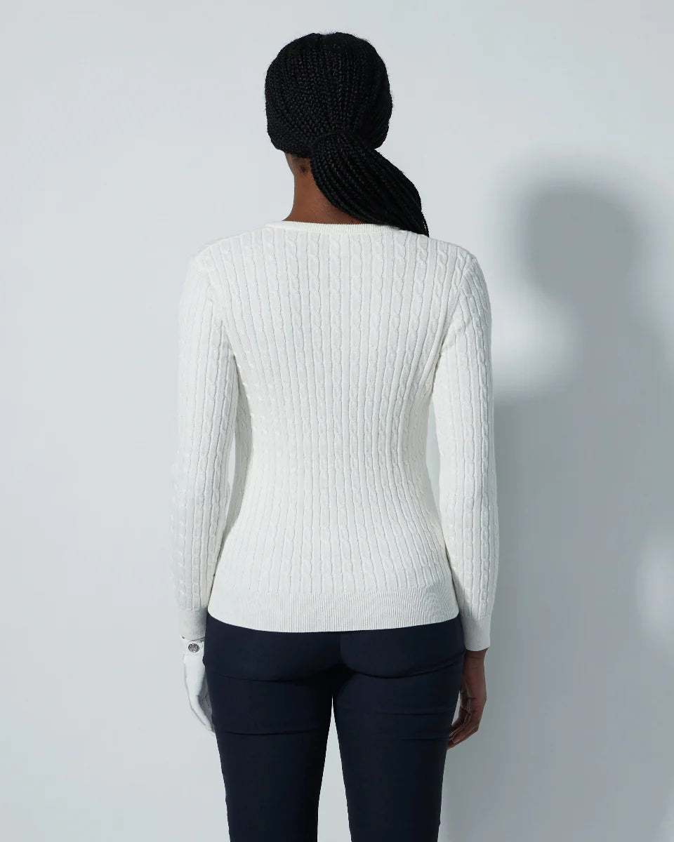 Daily Sports Madelene Cable Knit V-Neck Sweater [PS26]