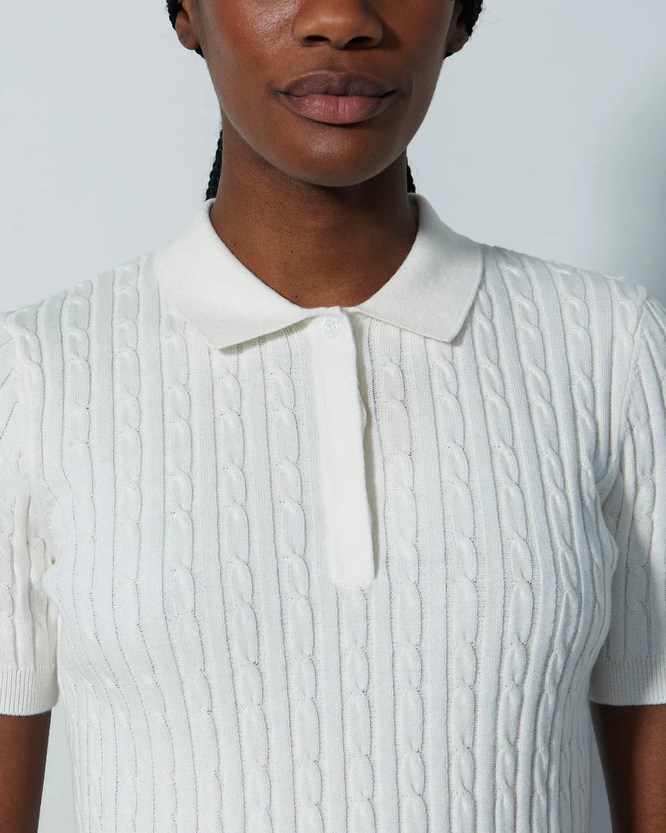 Daily Sports Madelene Cable Knit Short Sleeve Polo [PS26]