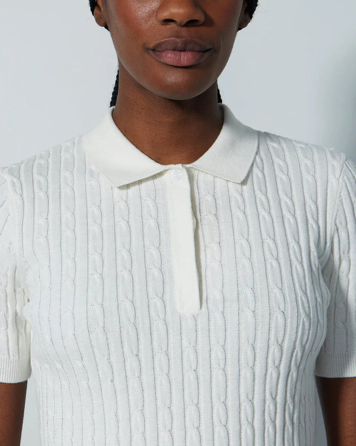 Daily Sports Madelene Cable Knit Short Sleeve Polo [PS26]