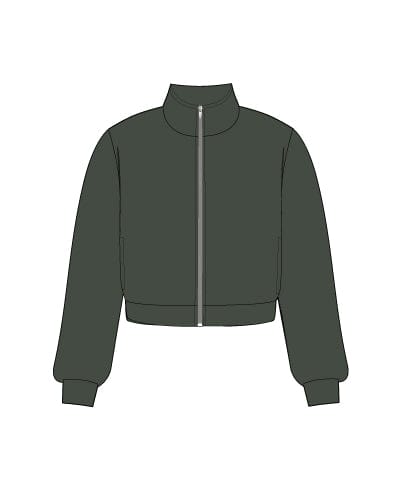 Danni Olive Embossed Bomber Jacket