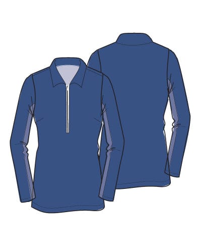 Olivia Monaco Blue Long Sleeve Polo