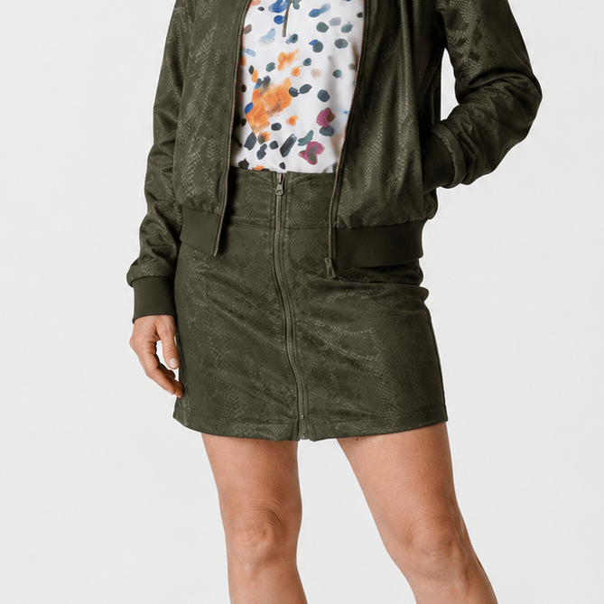 Aurora Olive Embossed Snake Skort