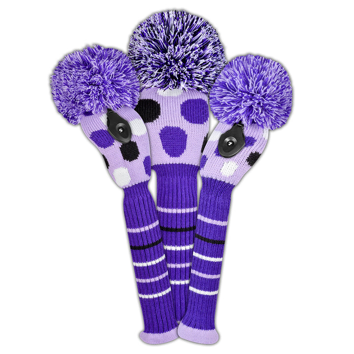 Dot Headcover Set - Purple, Black &amp; White