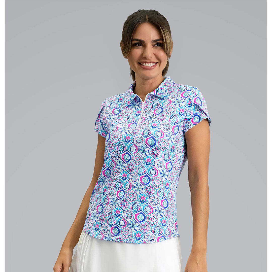 IBKUL Alexis Tulip Sleeve Polo
