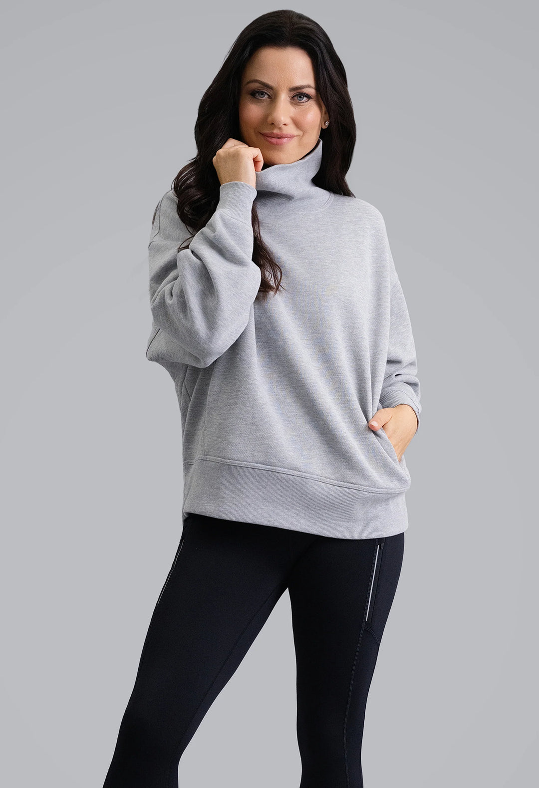 IBKUL Micro Waffle Knit Snuggle Funnel Pullover [2026]