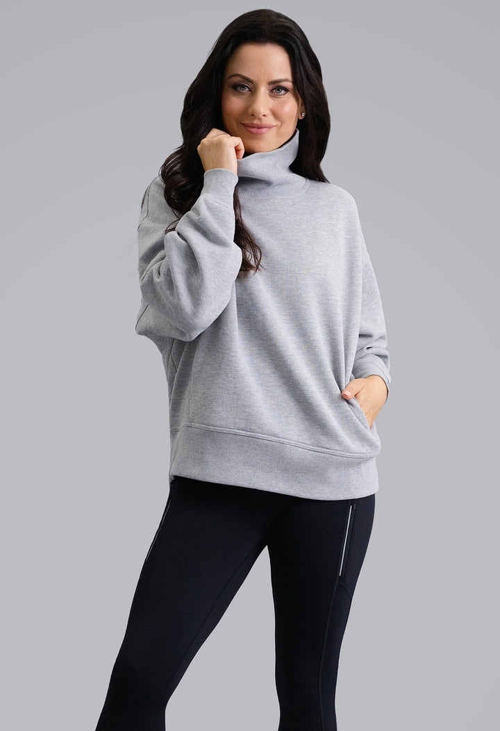 IBKUL Micro Waffle Knit Snuggle Funnel Pullover [2026]