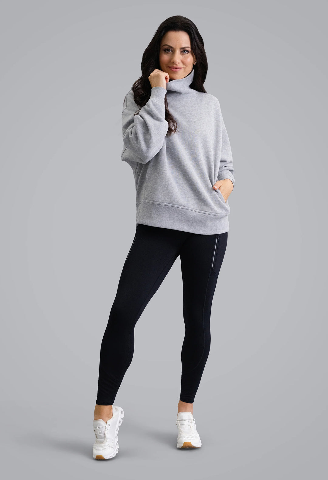 IBKUL Micro Waffle Knit Snuggle Funnel Pullover [2026]