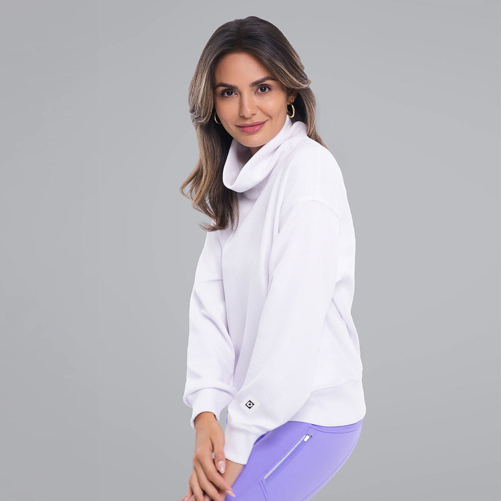 IBKUL Micro Waffle Knit Snuggle Funnel Pullover [2026]