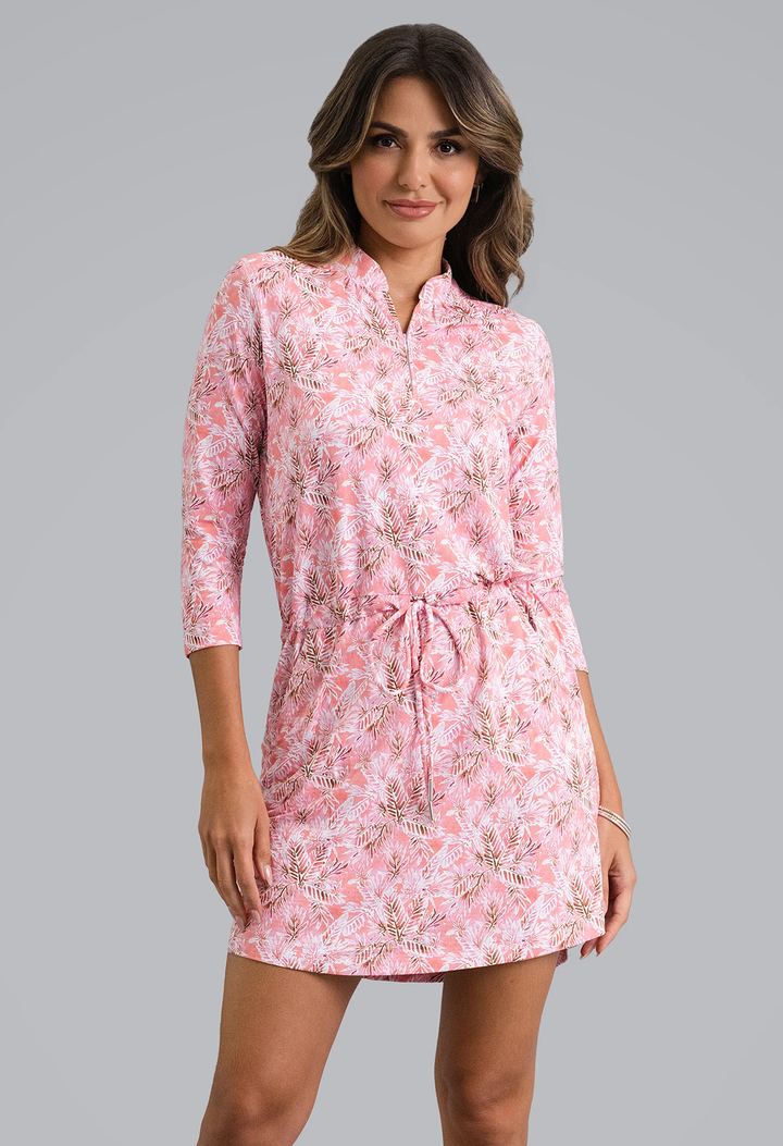 IBKUL Briana 3/4 Sleeve Drawstring Dress