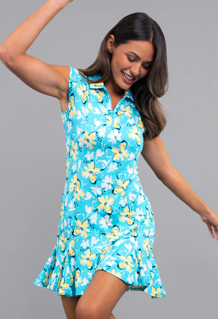 IBKUL Sleeveless Print Polo Dresses [SF26]