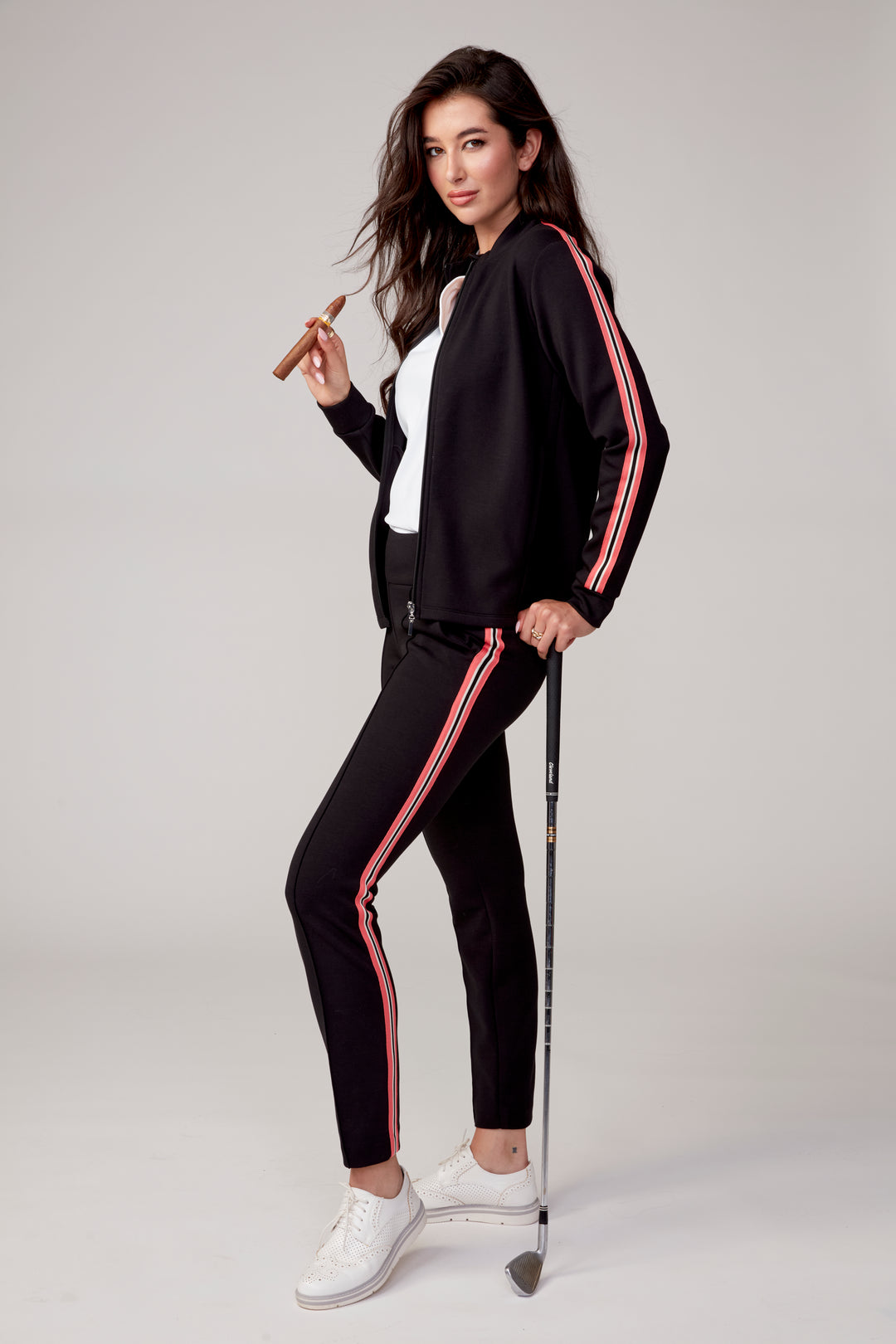 Swing Control Coral Side Stripe Modal Jacket