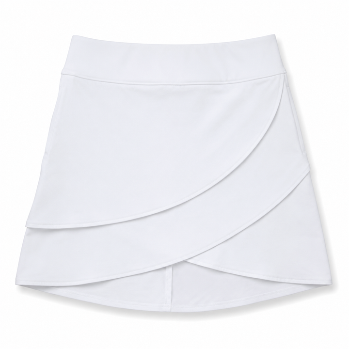White IBKUL Solid 17" Layered Skort