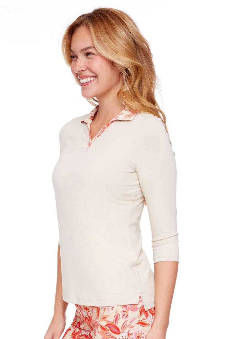 Swing Control Velocity Desert Flower 3/4 Sleeve Polo