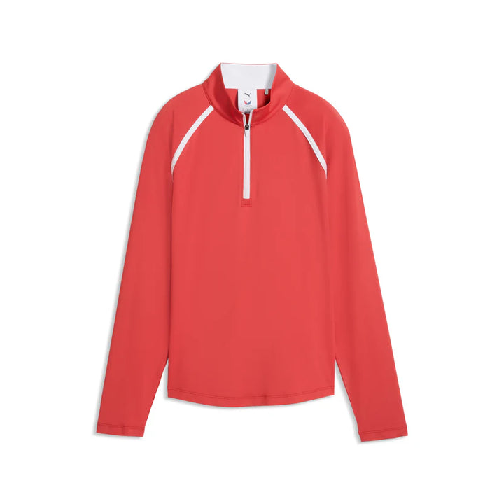 PUMA X Volition Candy Apple Red UV Golf 1/4 Zip