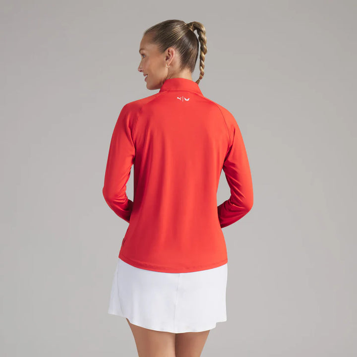 PUMA X Volition Candy Apple Red UV Golf 1/4 Zip