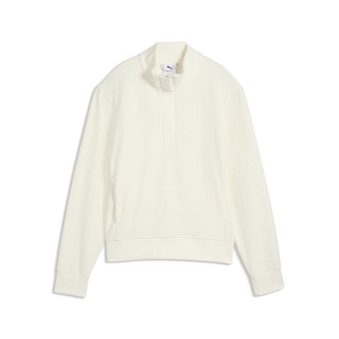 Warm White Puma Boulder Textured Quarter Zip Pullover