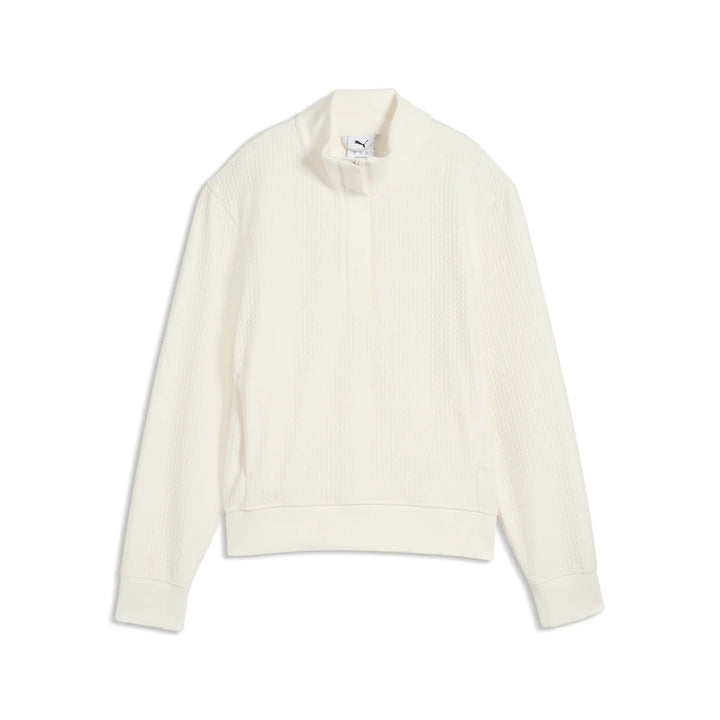 Warm White Puma Boulder Textured Quarter Zip Pullover