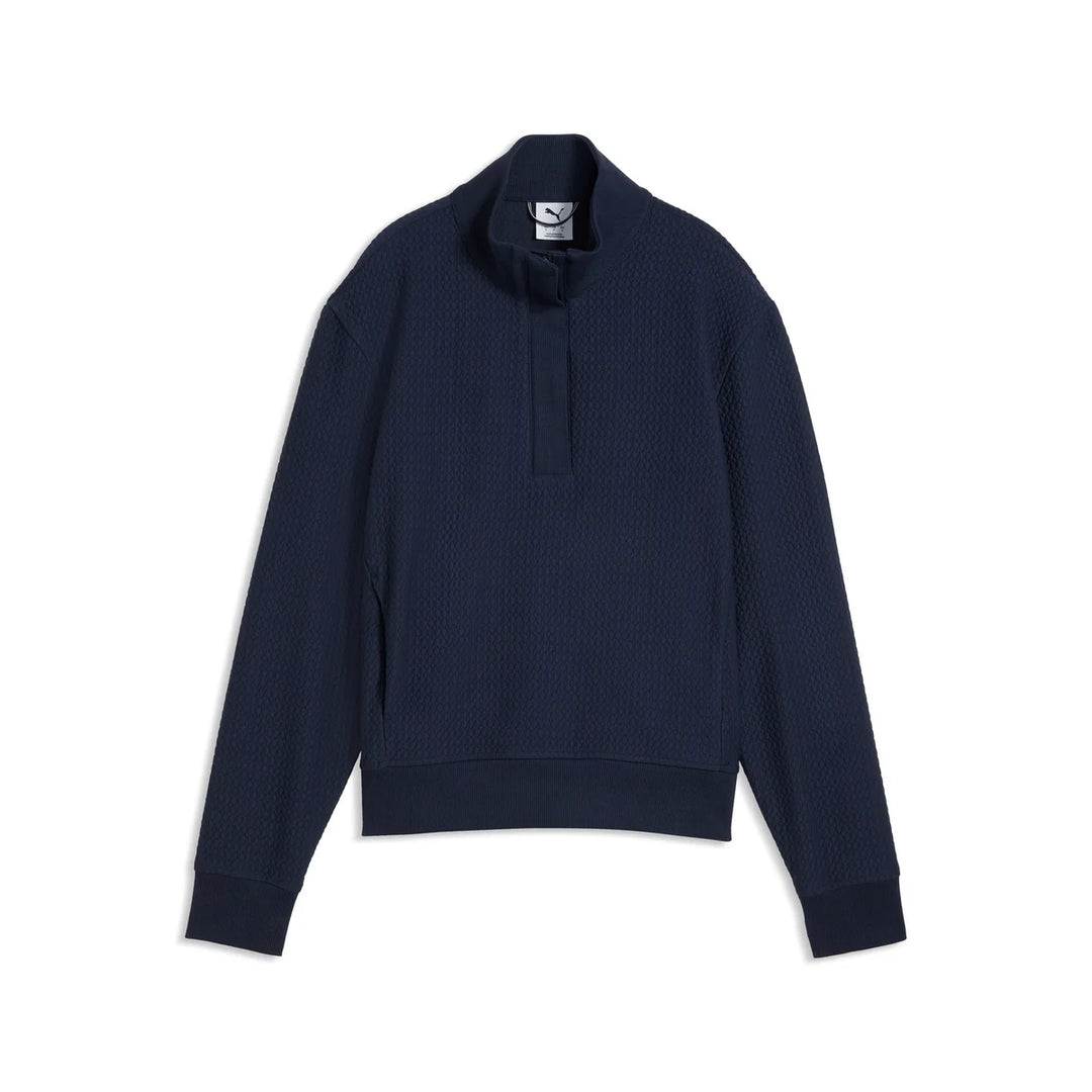 Navy Puma Boulder Textured Quarter Zip Pullover