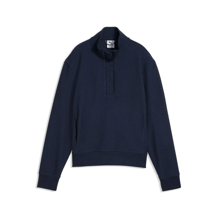 Navy Puma Boulder Textured Quarter Zip Pullover