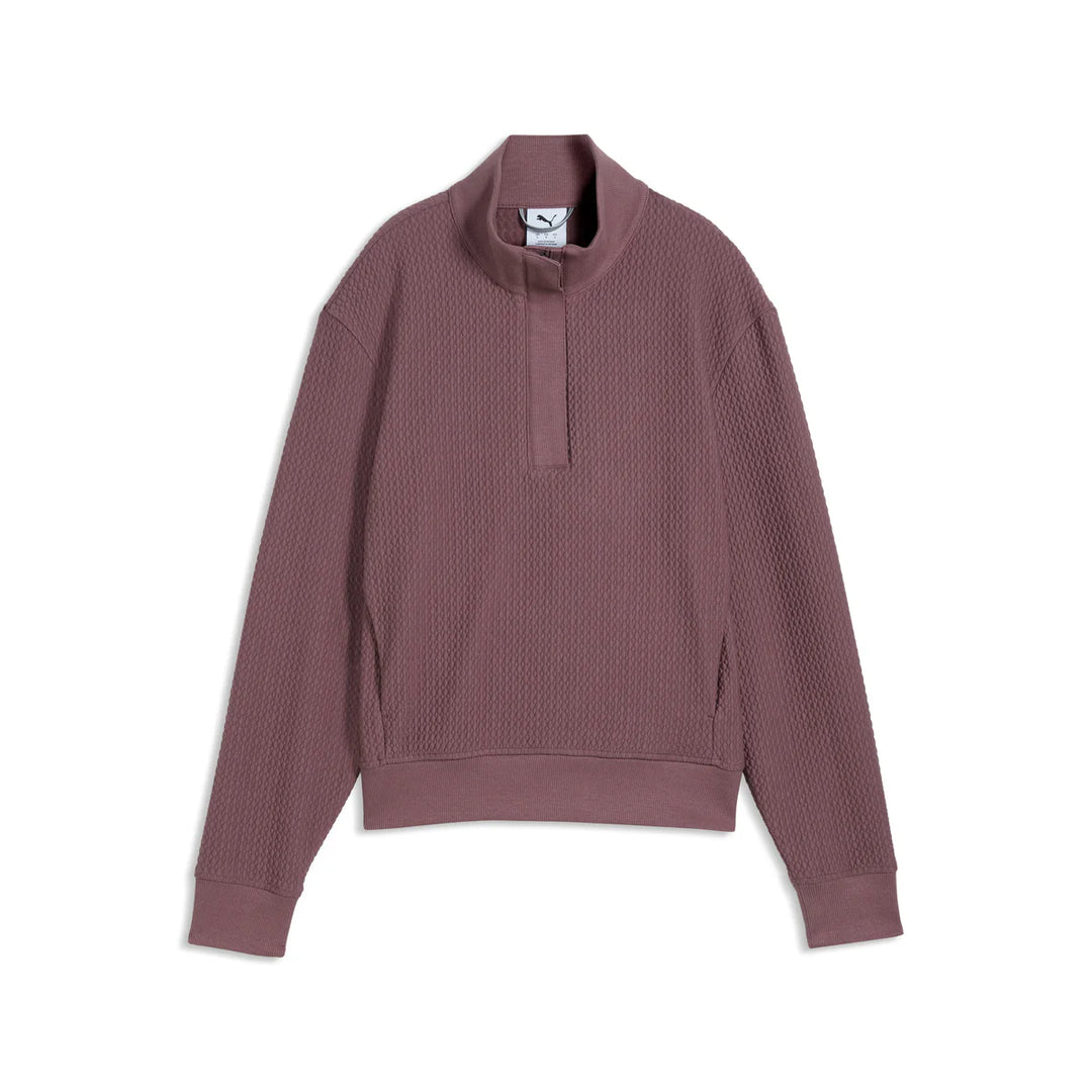 Rich Cocoa Puma Boulder Textured Quarter Zip Pullover