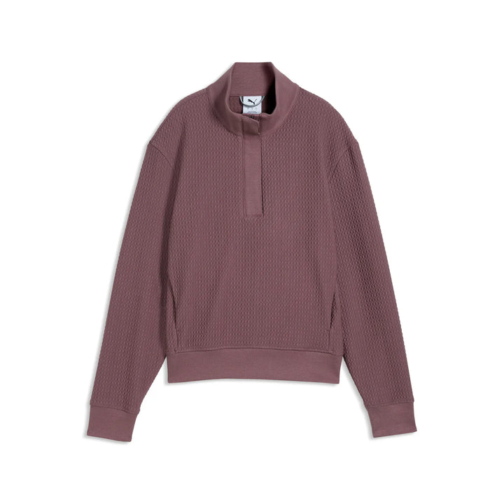 Rich Cocoa Puma Boulder Textured Quarter Zip Pullover