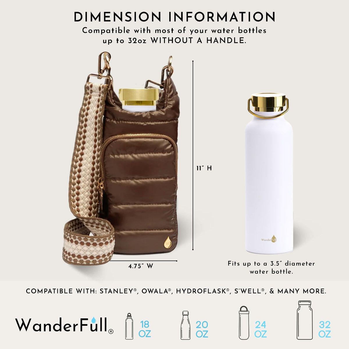 WanderFull Shiny Chocolate Brown HydroBag®