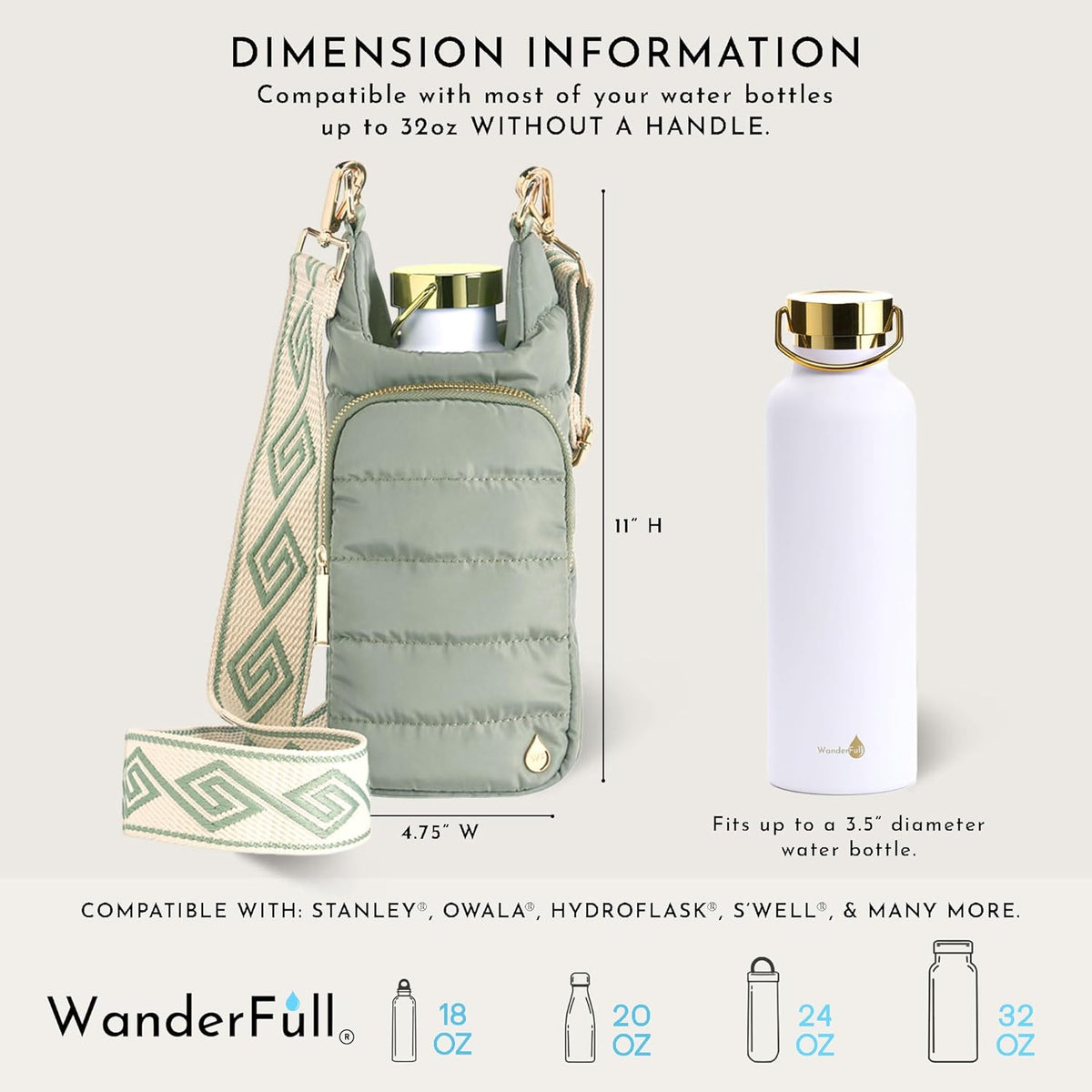 WanderFull Classic Matte Sage Green HydroBag®