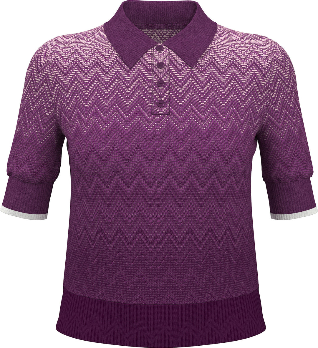 Callaway Chevron Gradient Knit Half Short Sleeve Sweater Polo [SF26]