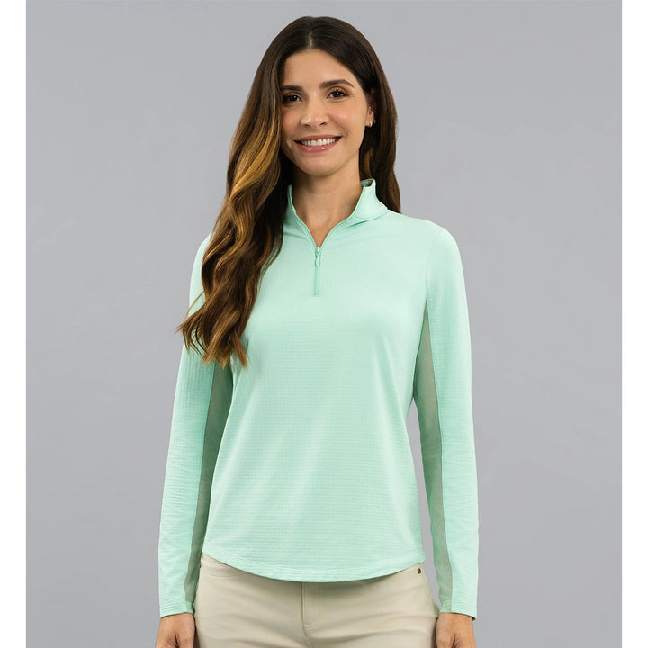 IBKUL Solid Long Sleeve Zip Mock [2026]