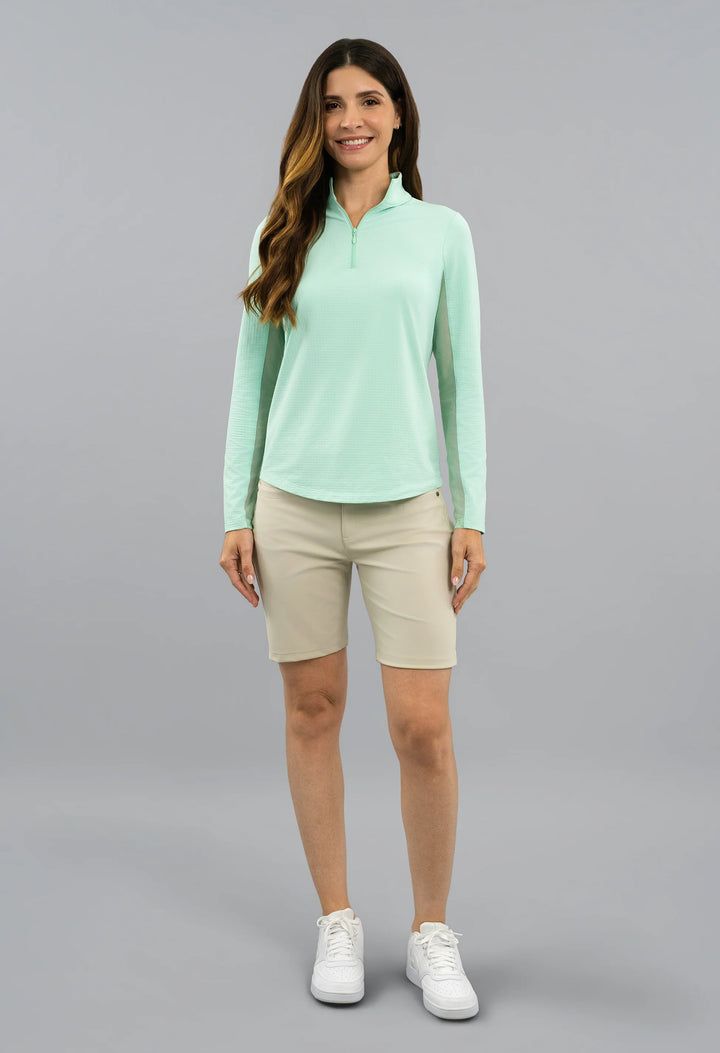 IBKUL Solid Long Sleeve Zip Mock [2026]