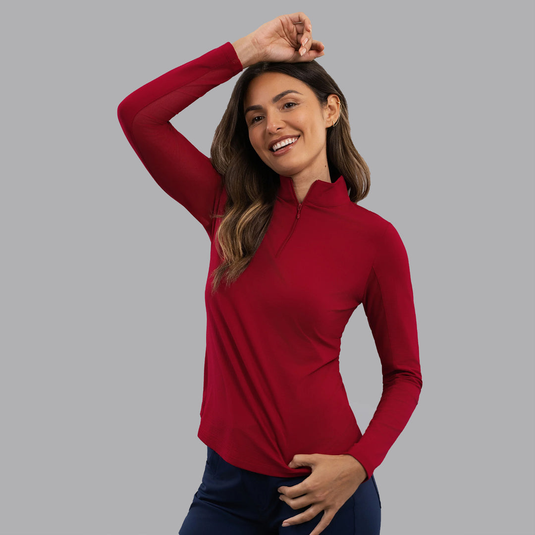 Ruby - Solid Long Sleeve Mock Neck Top