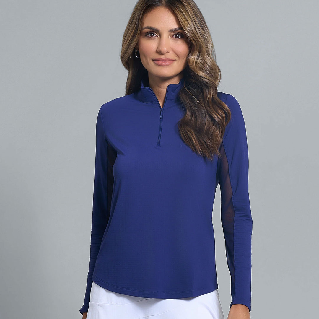IBKUL Solid Long Sleeve Zip Mock [2026]