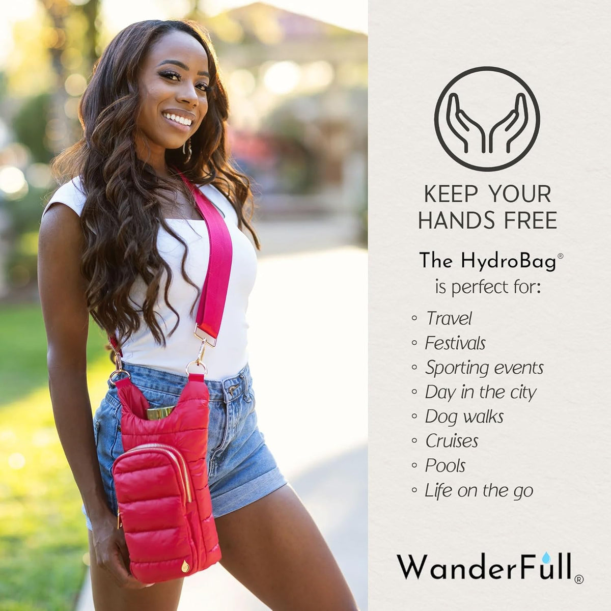 WanderFull Classic Matte Poppy Red HydroBag® Solid Strap