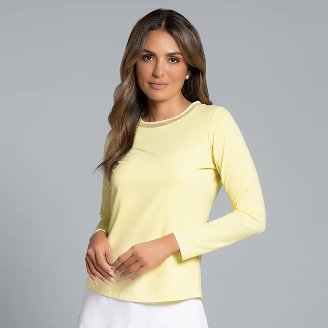IBKUL Solid Long Sleeve Mesh Crewneck [2026]
