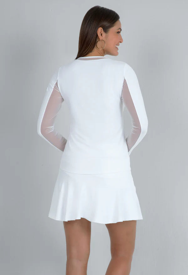 IBKUL Solid Long Sleeve Mesh Crewneck [2026]