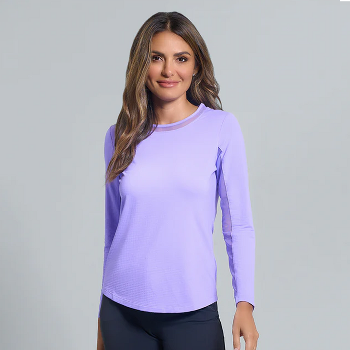 IBKUL Solid Long Sleeve Mesh Crewneck [2026]
