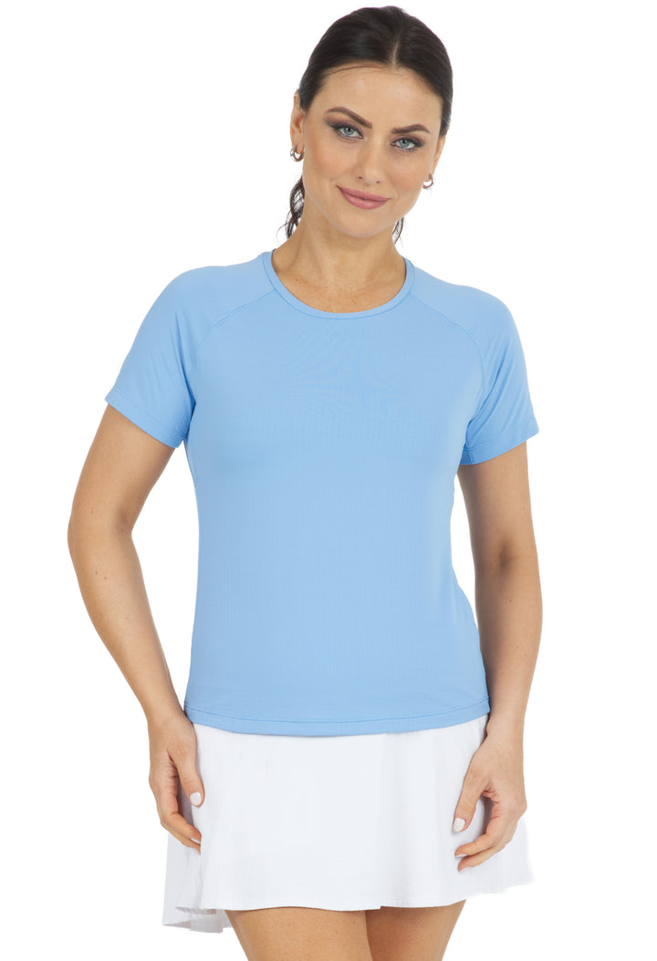 IBKUL Solid Short Sleeve Active Crewneck