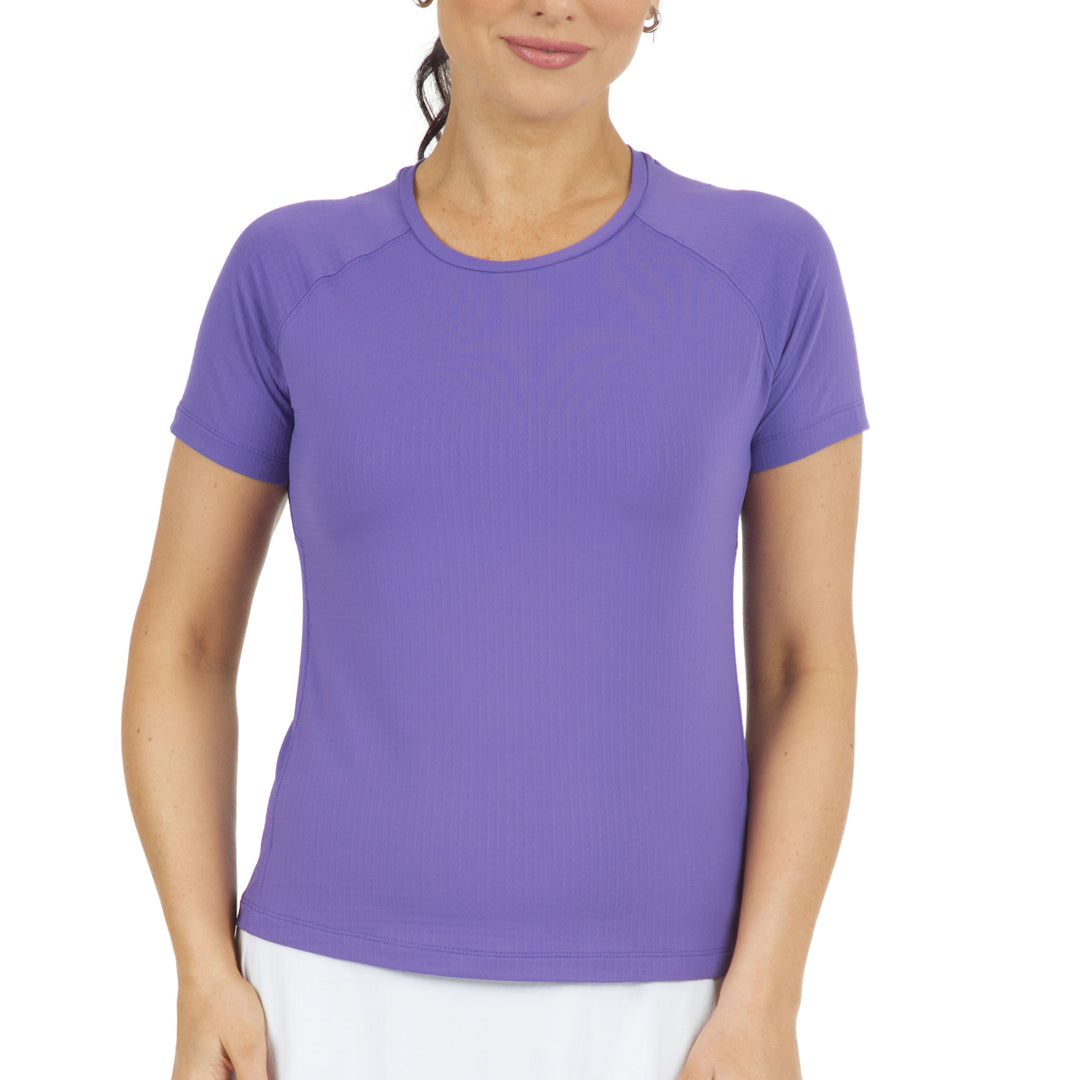 IBKUL Solid Short Sleeve Active Crewneck