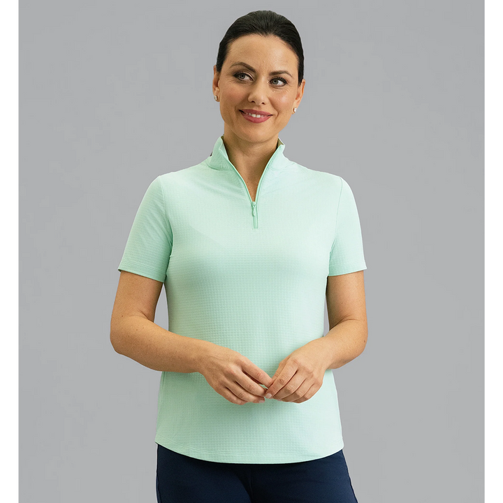 IBKUL Solid Short Sleeve Mock