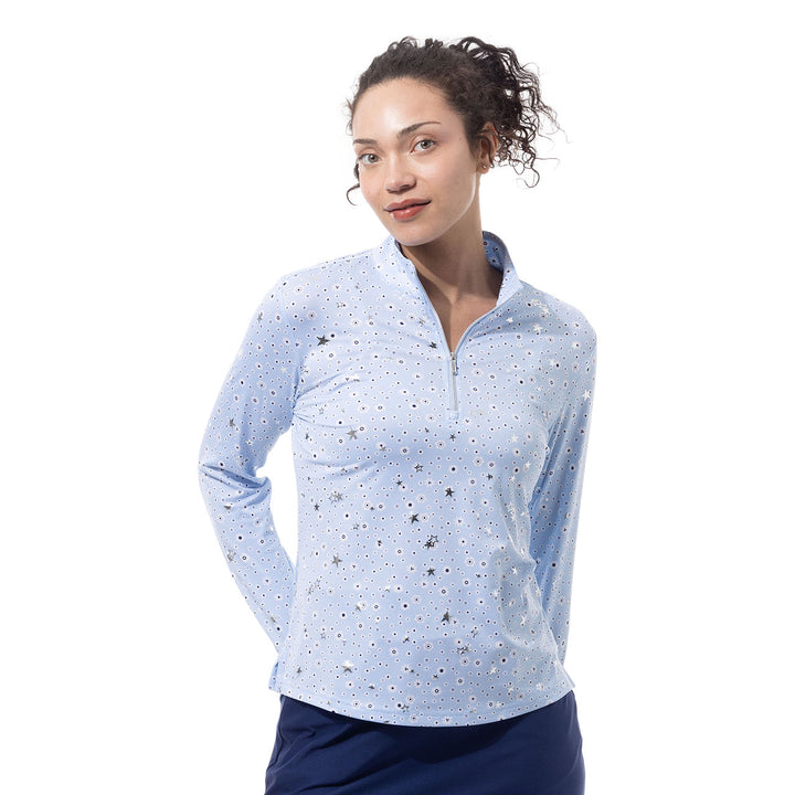 SanSoleil SolShine Star Struck Arctic Silver 1/4 Zip Mock 