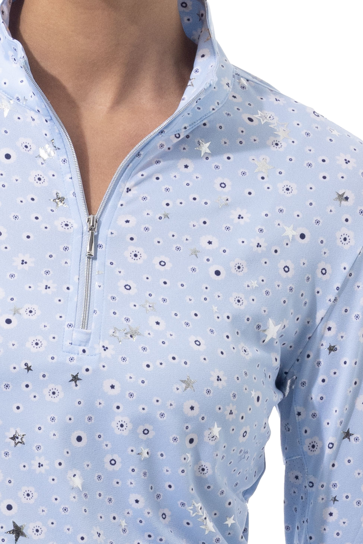 SanSoleil SolShine Star Struck Arctic Silver 1/4 Zip Mock 