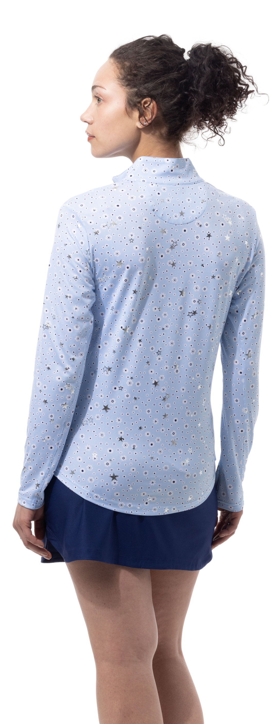 SanSoleil SolShine Star Struck Arctic Silver 1/4 Zip Mock 