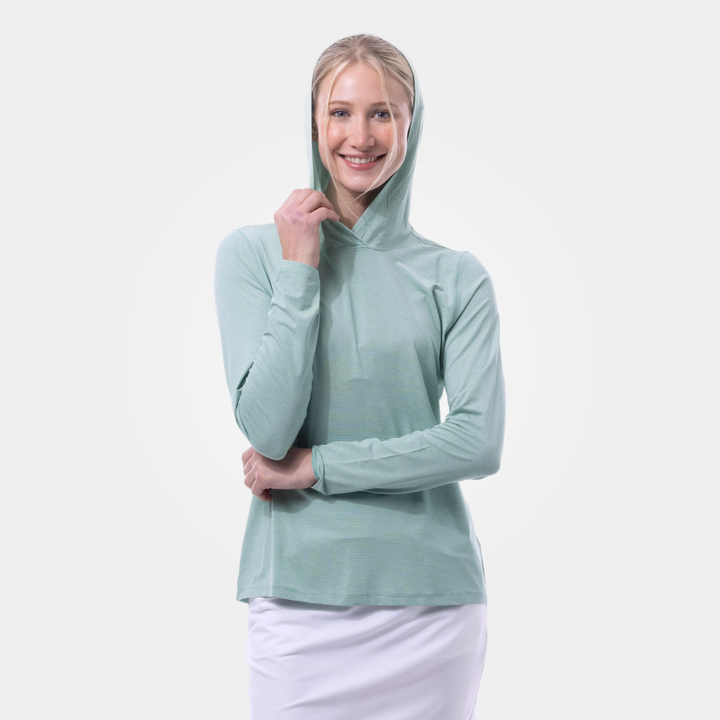 SanSoleil SolMelange Stripe Long Sleeve Hoodie [2026]