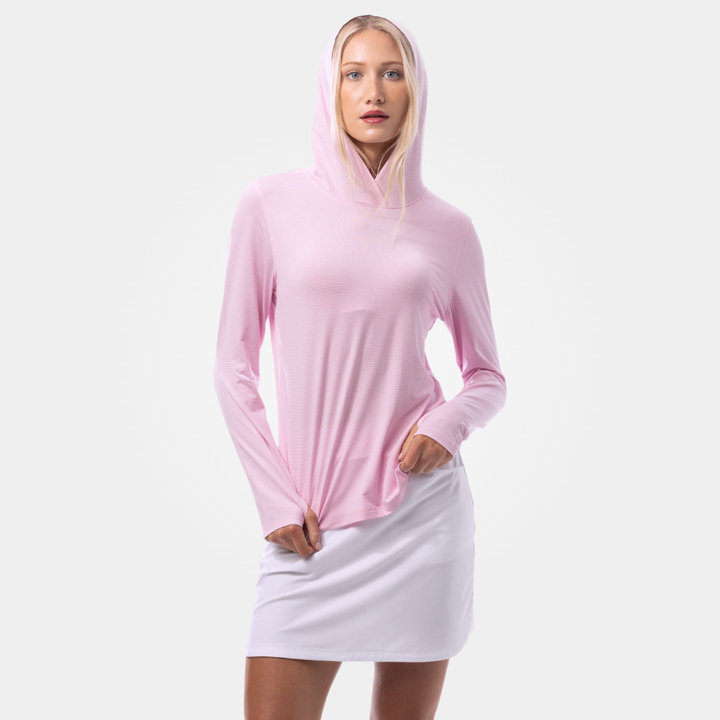 SanSoleil SolMelange Stripe Long Sleeve Hoodie [2026]