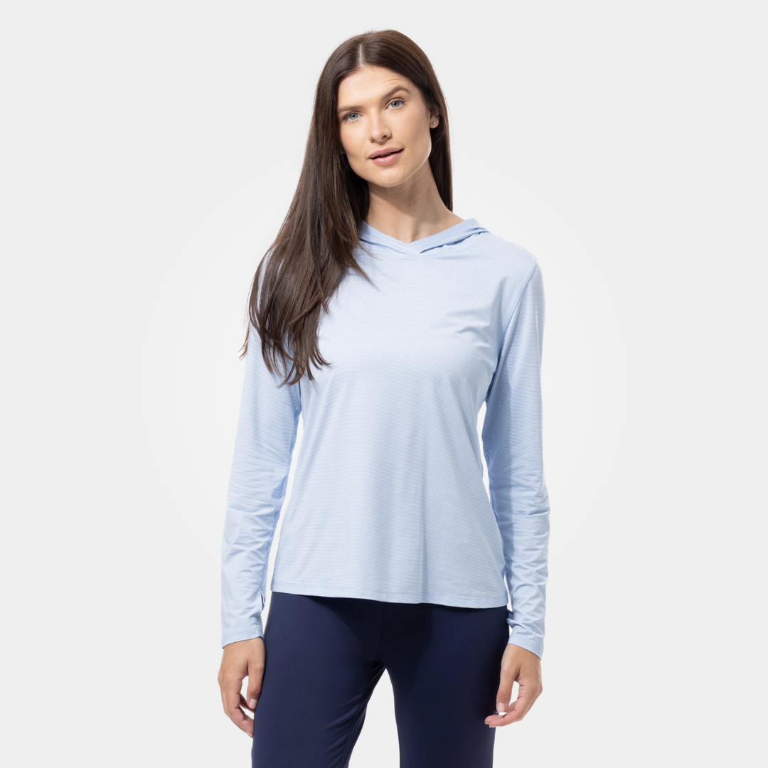SanSoleil SolMelange Stripe Long Sleeve Hoodie [2026]