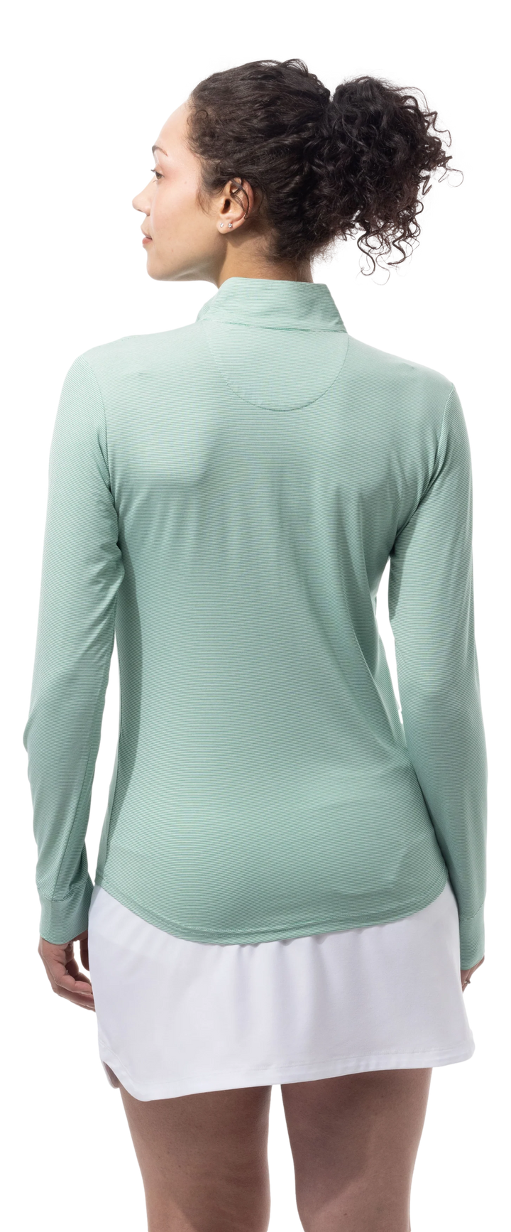 SanSoleil SolMelange Stripe Long Sleeve Zip Mock [2026]