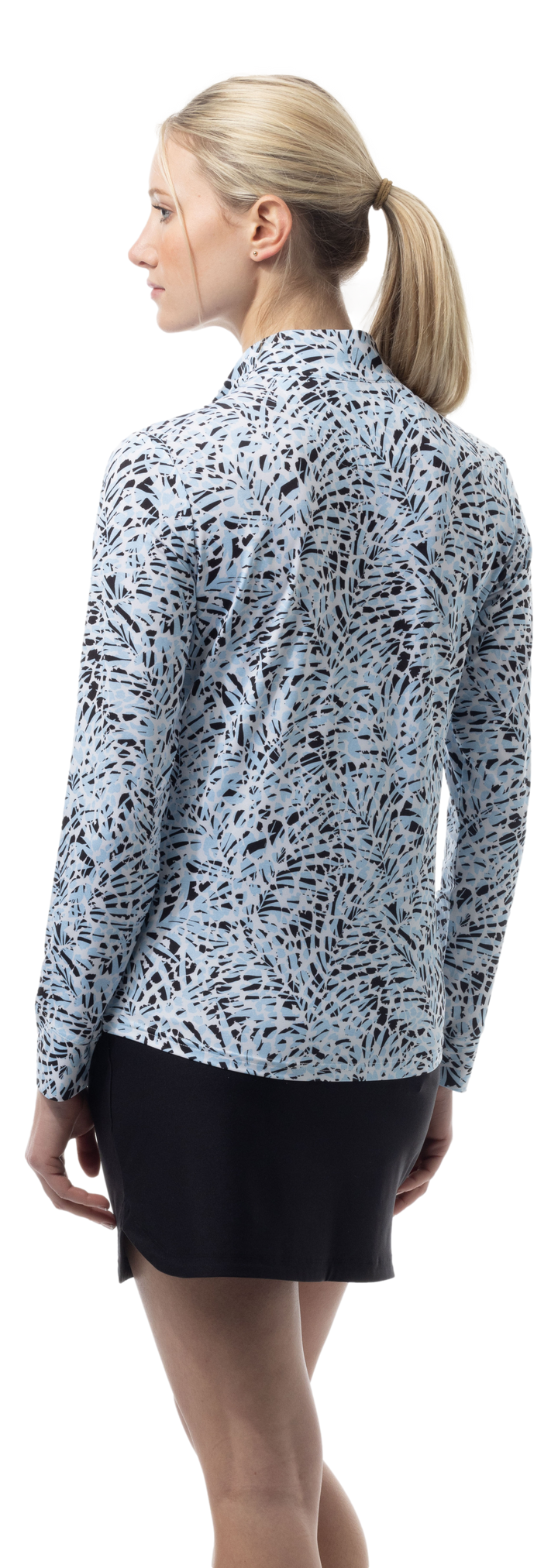 SanSoleil SolMelange Jungle Cat Long Sleeve Zip Mock