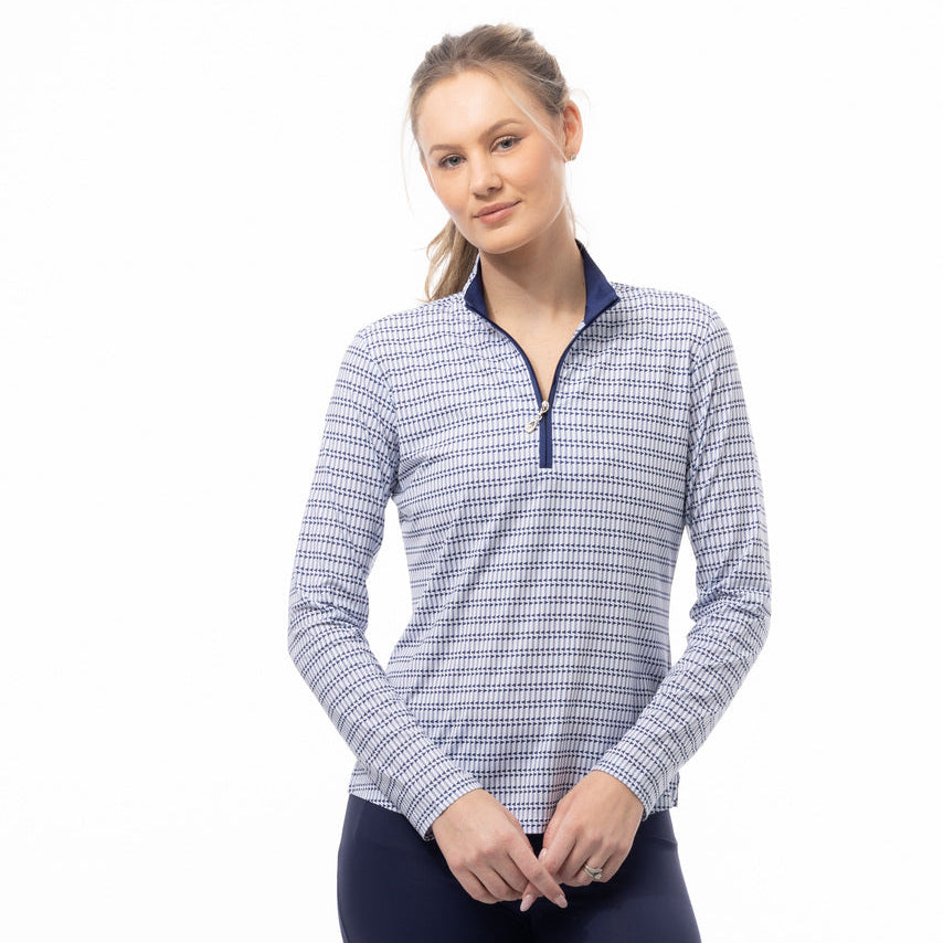 SanSoleil Mastermind Navy SolCool Long Sleeve Mock
